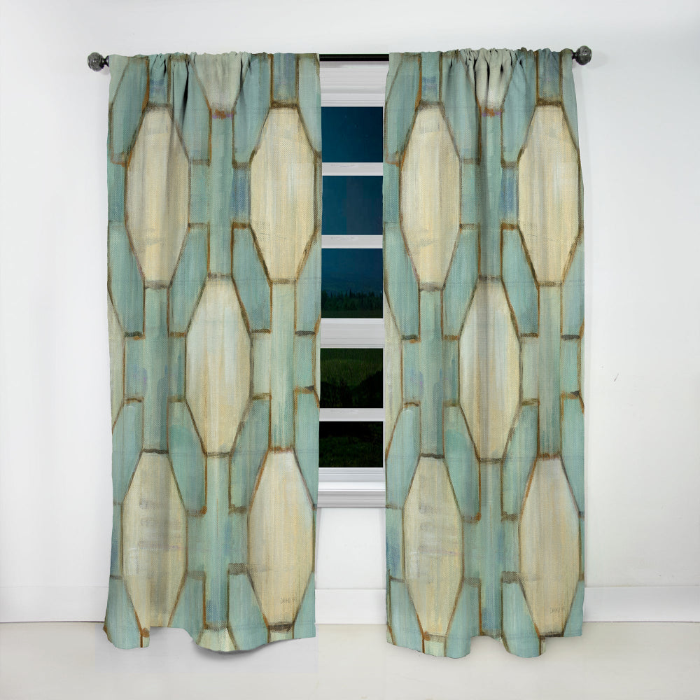 Geometric Title Element - Modern &amp; Contemporary Curtain - 1 Panel