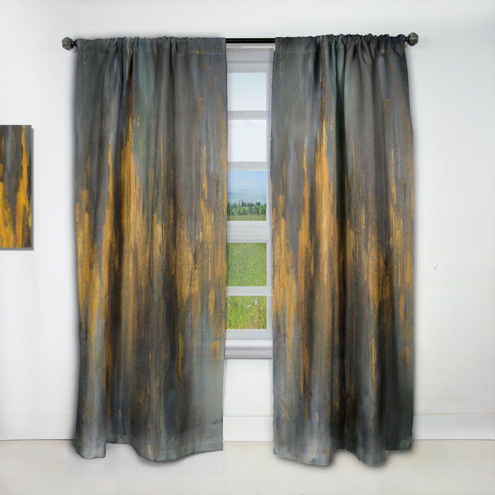 Black and Gold Glam Abstract - Modern &amp; Contemporary Curtain - 1 Panel