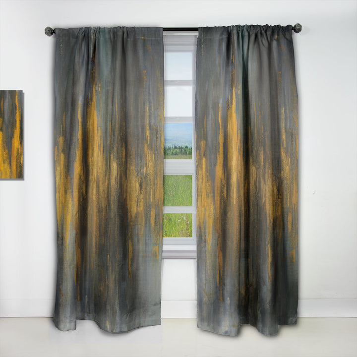 Black and Gold Glam Abstract - Modern &amp; Contemporary Curtain - 1 Panel
