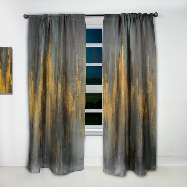 Black and Gold Glam Abstract - Modern &amp; Contemporary Curtain - 1 Panel