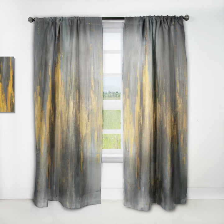 Black and Gold Glam Abstract - Modern &amp; Contemporary Curtain - 1 Panel