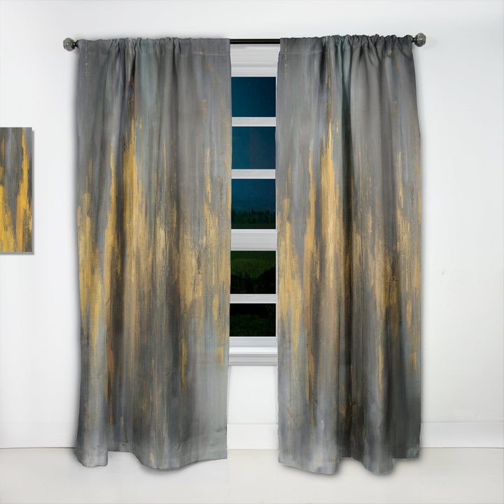 Black and Gold Glam Abstract - Modern &amp; Contemporary Curtain - 1 Panel