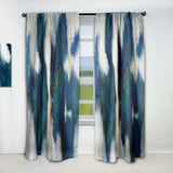 Blue Glam Texture I' Contemporary Curtain 1 Panel