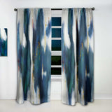 Blue Glam Texture I' Contemporary Curtain 1 Panel