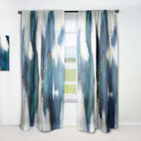 Blue Glam Texture I' Contemporary Curtain 1 Panel