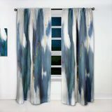 Blue Glam Texture I' Contemporary Curtain 1 Panel