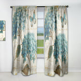 butterfly Blue Garden I - Farmhouse Curtain - 1 Panel