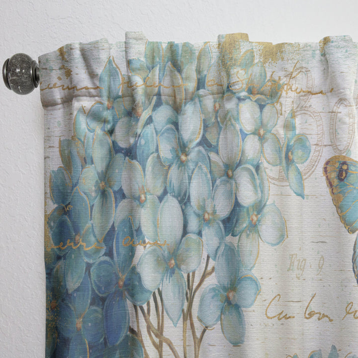 butterfly Blue Garden I - Farmhouse Curtain - 1 Panel