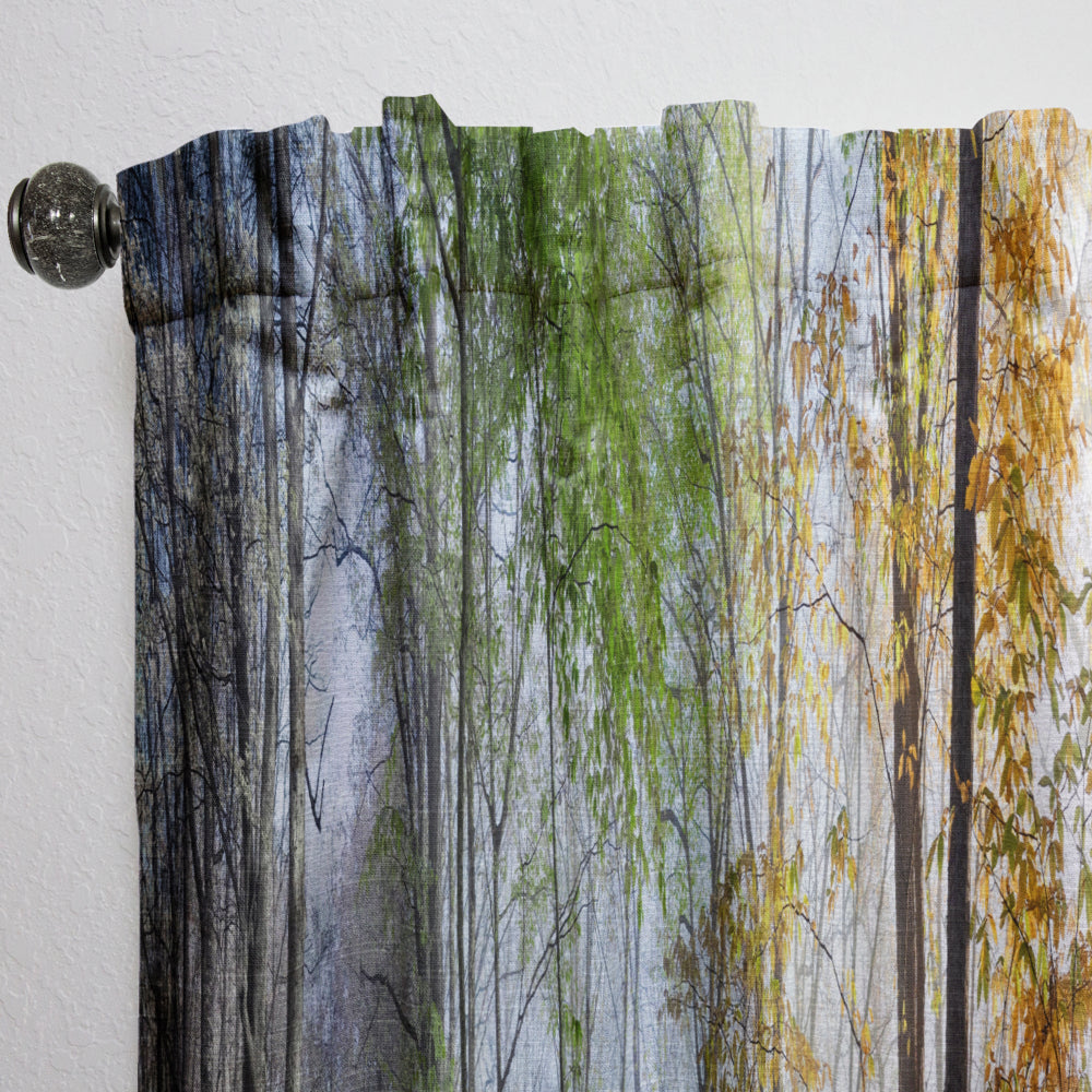 Morning Forest Panoramic View - Landscape Curtain - 1 Panel