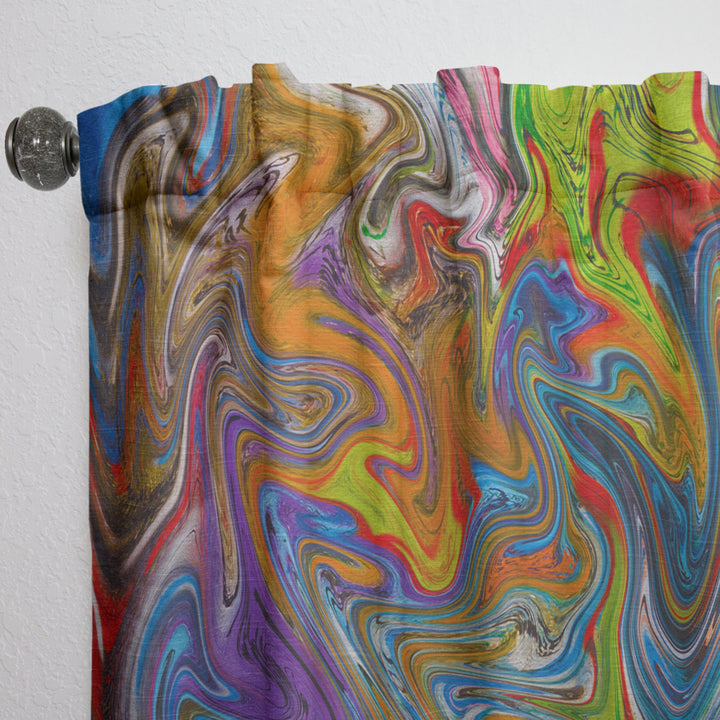 Fractal Flowing Colors - Contemporary Curtain - 1 Panel