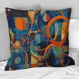 Orange Blue Geometry Unleashed II - Abstract Printed Throw Pillow