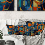 Orange Blue Geometry Unleashed II - Abstract Printed Throw Pillow