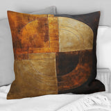Bronze Brilliance Symetry - Abstract Shapes Throw Pillow