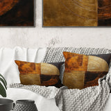 Bronze Brilliance Symetry - Abstract Shapes Throw Pillow