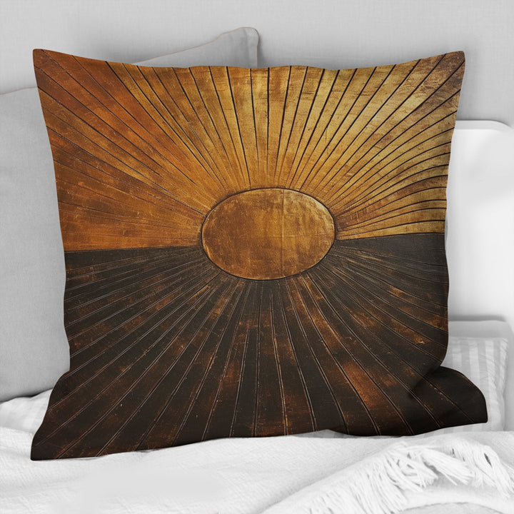 Bronze Brilliance Symetry IV - Abstract Shapes Throw Pillow