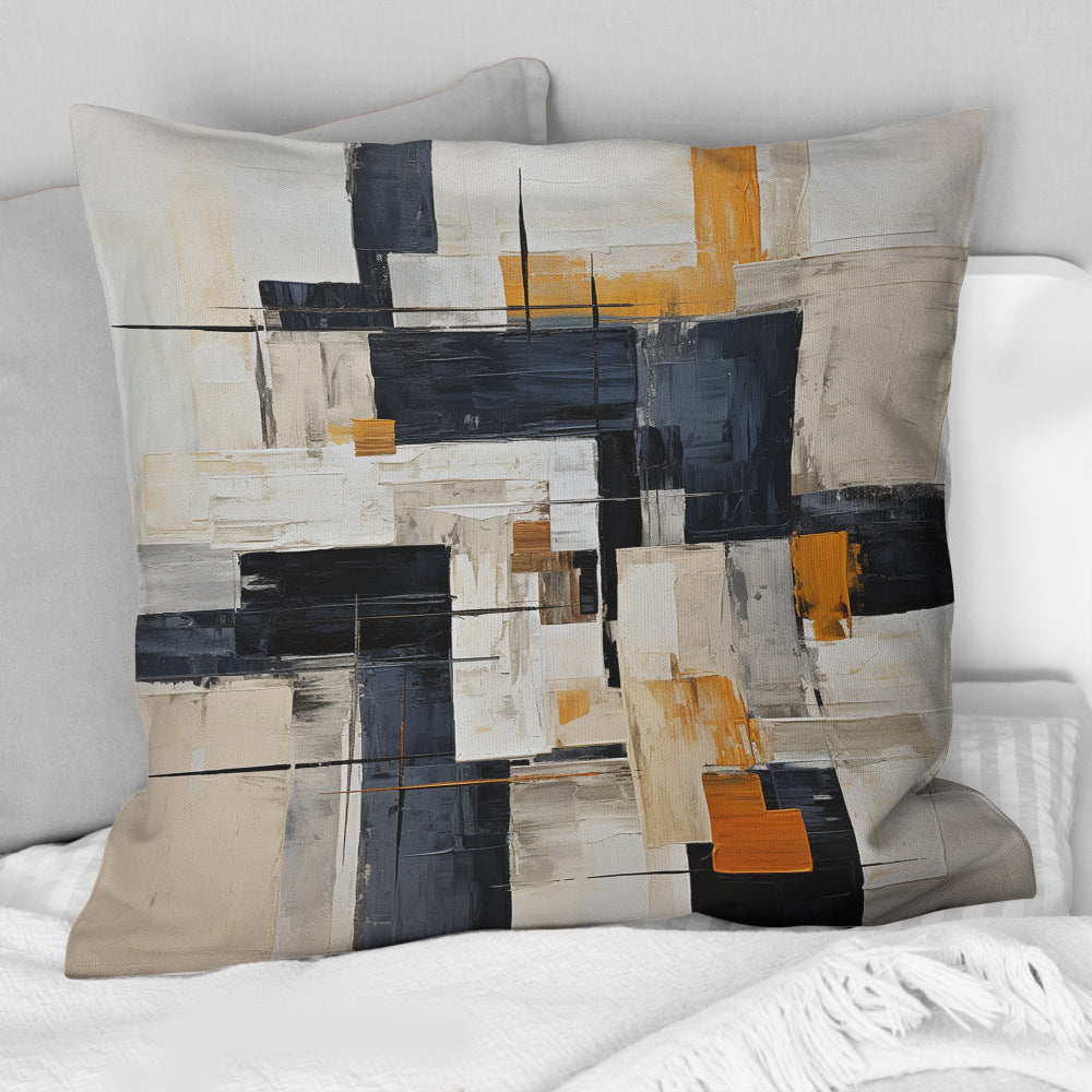 Ivory Illusions Abstract Shapes II - Abstract Shapes Throw Pillow