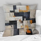 Ivory Illusions Abstract Shapes II - Abstract Shapes Throw Pillow
