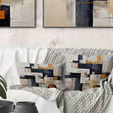 Ivory Illusions Abstract Shapes II - Abstract Shapes Throw Pillow