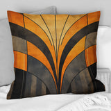 Orange And Grey Vectors - Abstract Shapes Throw Pillow