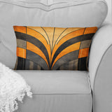 Orange And Grey Vectors - Abstract Shapes Throw Pillow