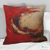 Red Gold Fusion Spiral I - Abstract Spirals Throw Pillow