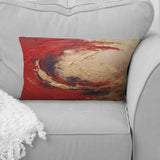 Red Gold Fusion Spiral I - Abstract Spirals Throw Pillow
