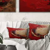 Red Gold Fusion Spiral I - Abstract Spirals Throw Pillow