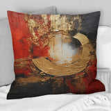 Red Gold Fusion Spiral II - Abstract Spirals Throw Pillow