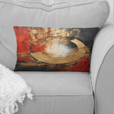 Red Gold Fusion Spiral II - Abstract Spirals Throw Pillow