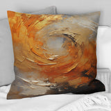 Gold Orange Desert Mirage Spiral - Abstract Spirals Throw Pillow