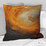 Gold Orange Desert Mirage Spiral I - Abstract Spirals Throw Pillow