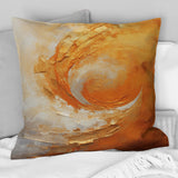 Gold Orange Desert Mirage Spiral II - Abstract Spirals Throw Pillow