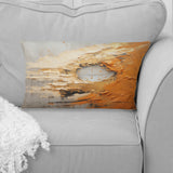 Gold Orange Desert Mirage Spiral III - Abstract Spirals Throw Pillow