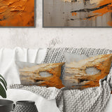 Gold Orange Desert Mirage Spiral III - Abstract Spirals Throw Pillow