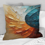 Gold Blue Desert Mirage Spiral - Abstract Spirals Throw Pillow