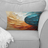 Gold Blue Desert Mirage Spiral - Abstract Spirals Throw Pillow