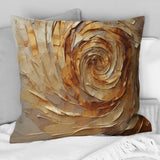 Brown Gilded Mocha Spiral - Abstract Spirals Throw Pillow