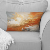 Golden Orange Surge - Abstract Spirals Throw Pillow