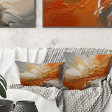 Golden Orange Surge - Abstract Spirals Throw Pillow