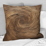 Brown Calm Current Spiral - Abstract Spirals Throw Pillow
