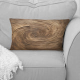 Brown Calm Current Spiral - Abstract Spirals Throw Pillow