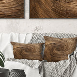 Brown Calm Current Spiral - Abstract Spirals Throw Pillow