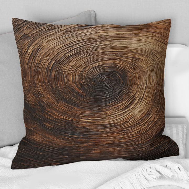 Brown Calm Current Spiral I - Abstract Spirals Throw Pillow