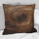 Brown Calm Current Spiral I - Abstract Spirals Throw Pillow