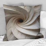 White Minimalism Spiral Poteries - Abstract Spirals Throw Pillow