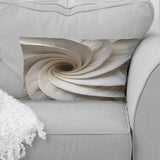 White Minimalism Spiral Poteries - Abstract Spirals Throw Pillow
