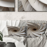 White Minimalism Spiral Poteries - Abstract Spirals Throw Pillow