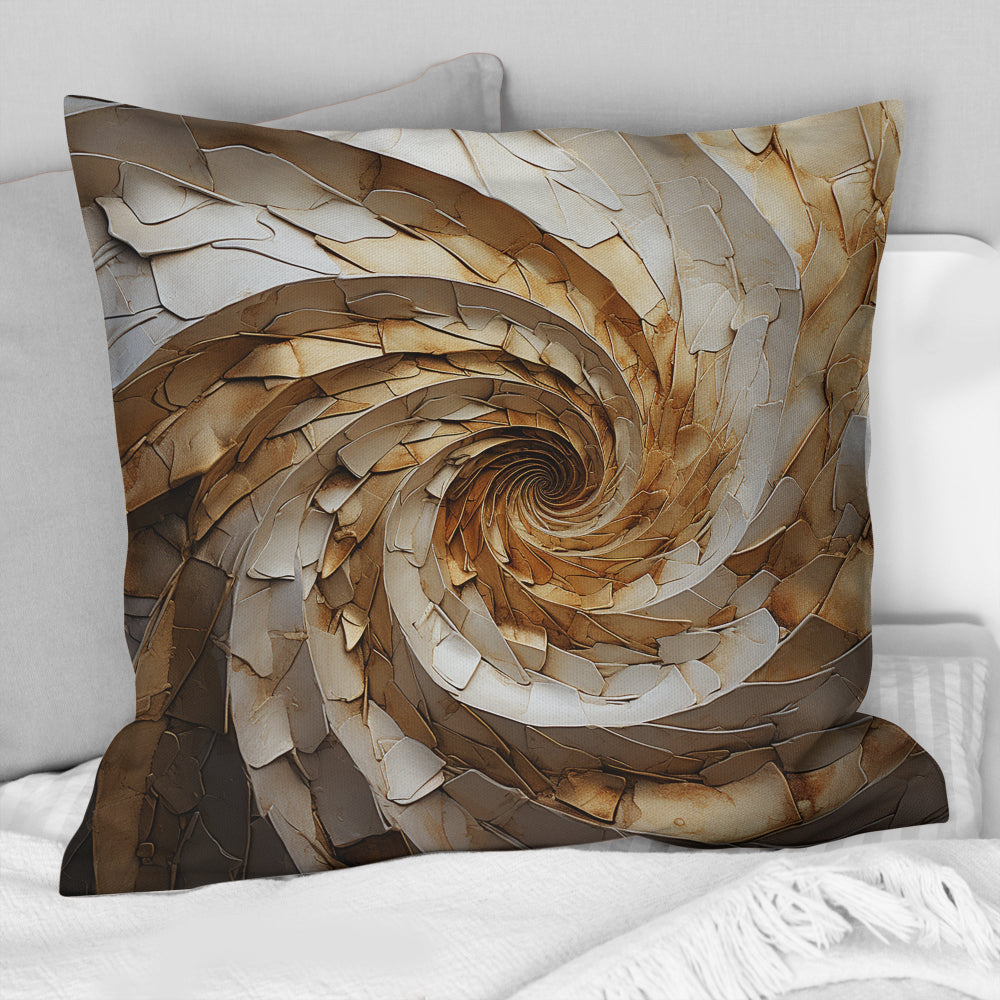 Beige Minimalism Spiral Poteries I - Abstract Spirals Throw Pillow
