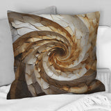 Beige Minimalism Spiral Poteries I - Abstract Spirals Throw Pillow
