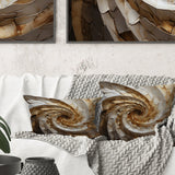 Beige Minimalism Spiral Poteries I - Abstract Spirals Throw Pillow